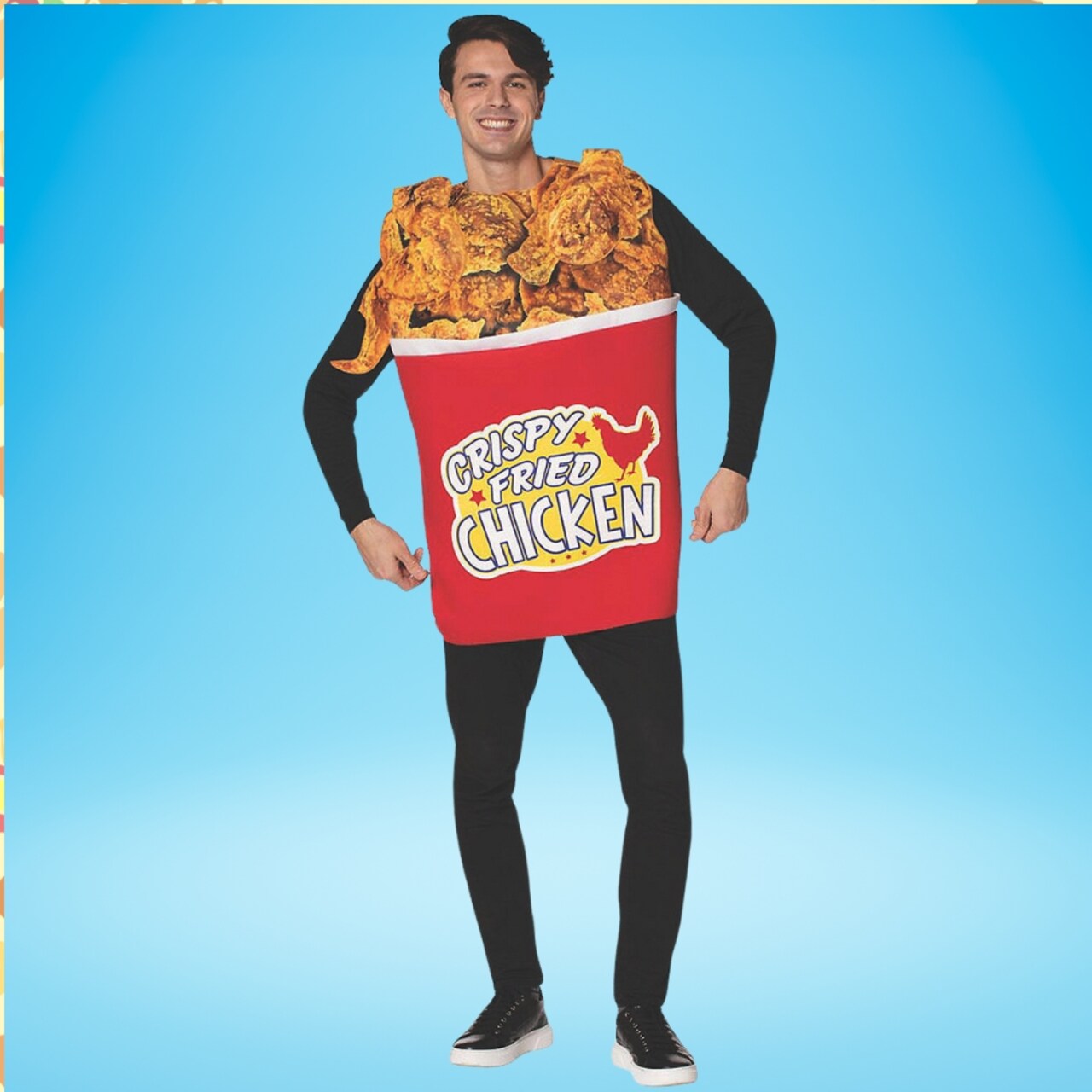 Bucket of Fried Chicken Costume Funny Food Tunic Photo Print Halloween Party Outfit